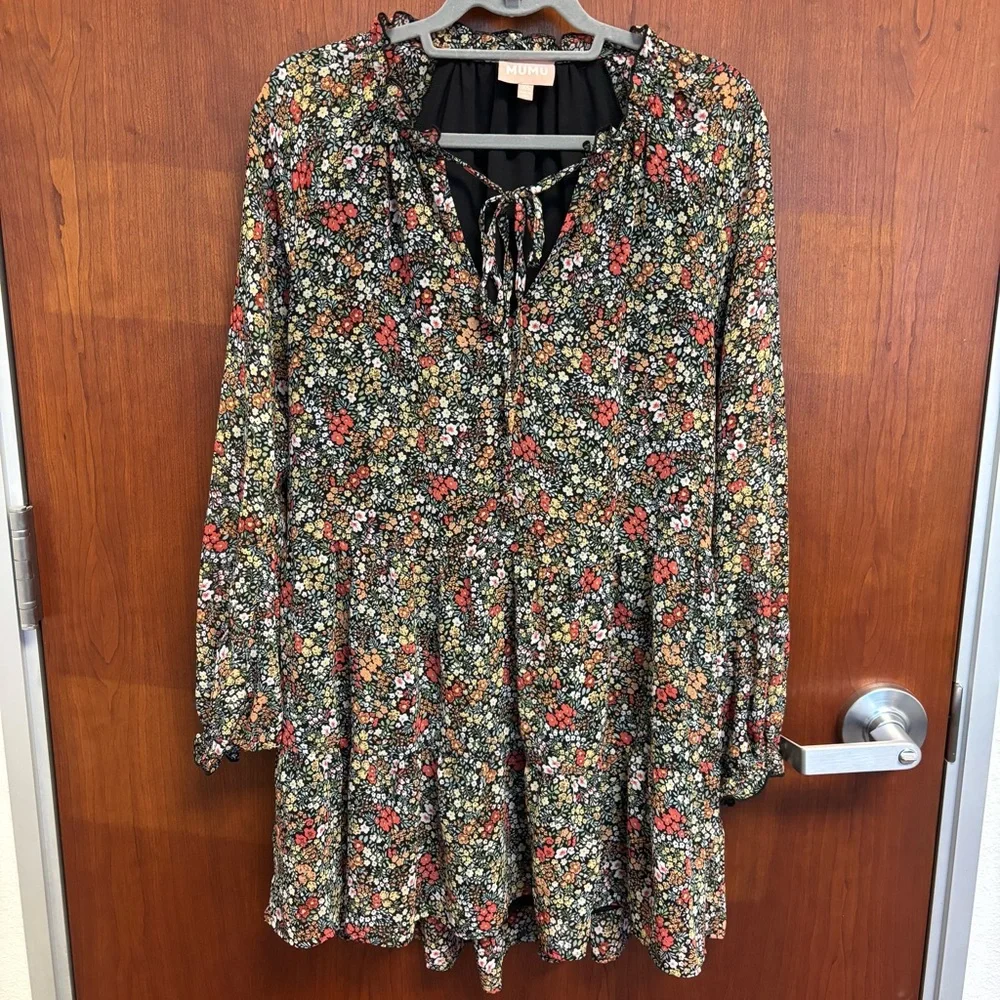 Show Me Your MuMu Ditsy Floral Birdie Boho Flowy Bridal Shower Mini Dress XS - Picture 5 of 13